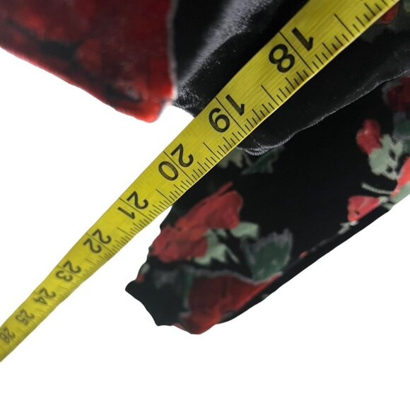 NWT Rixo Bridgette Black Red Sweetheart Neckline Velvet Floral Print Long Sleeve - Picture 10 of 12